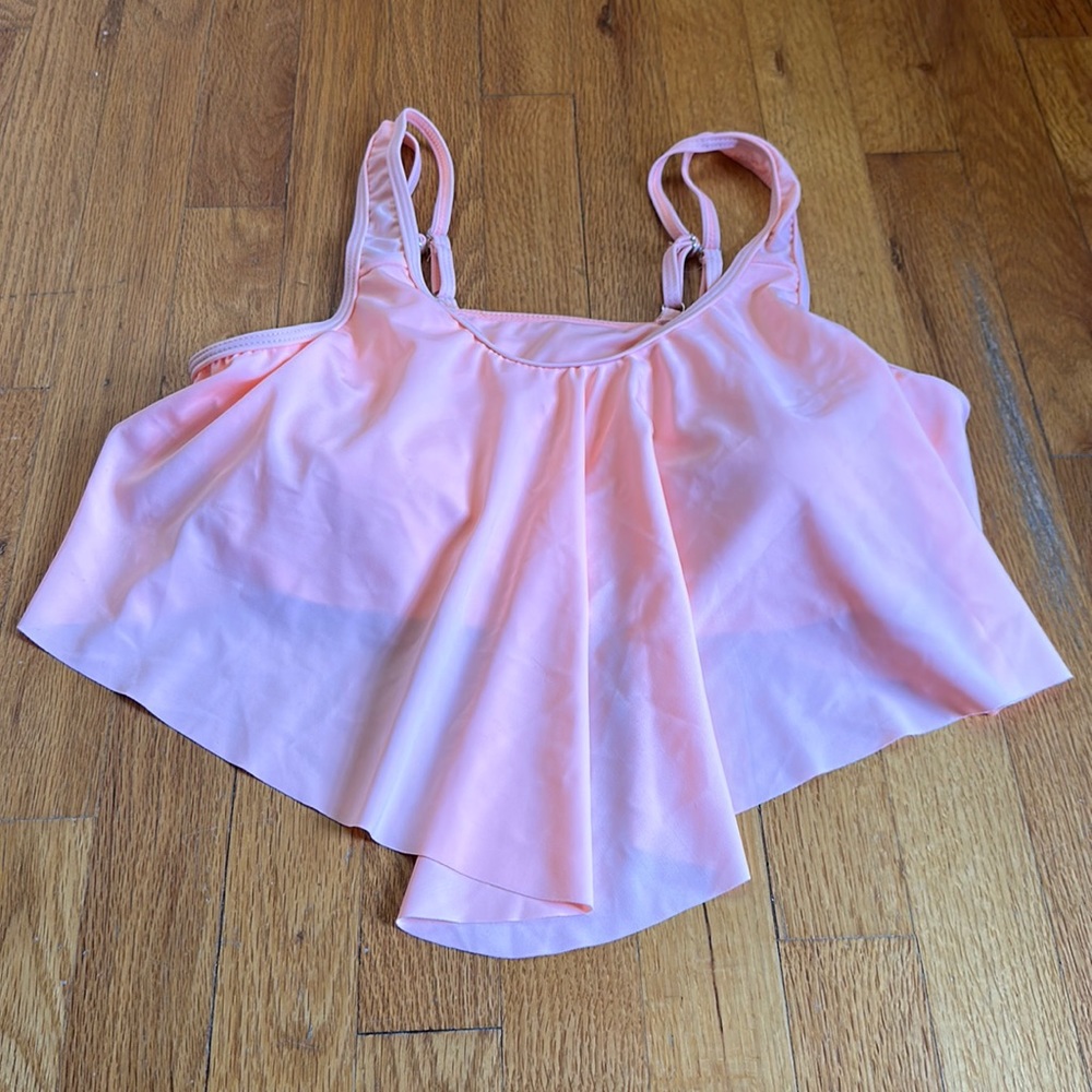 Flouncey Neon Peach Bikini Top
